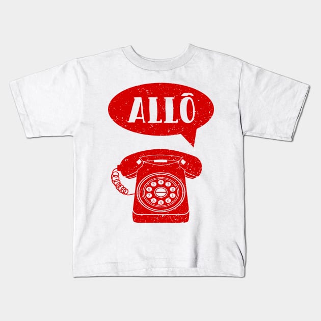 Allo French Greeting Old phone Kids T-Shirt by mailboxdisco